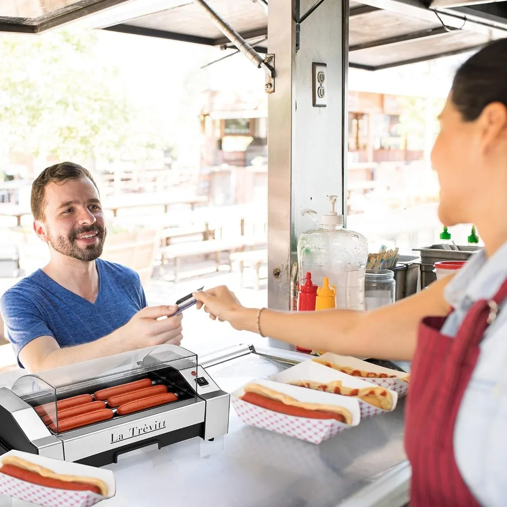 Machine à rouleau et cuiseur à saucisses pour hot-dog, capacité de 6 hot-dog, usage domestique et commercial, usage familial