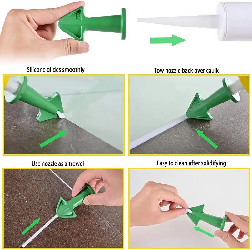 New 5Pcs Caulking Nozzle Applicator Finishing Tool Spatula Plastic Glue Shovel Tile Joints Floor Silicone Remover Hand Tool Set