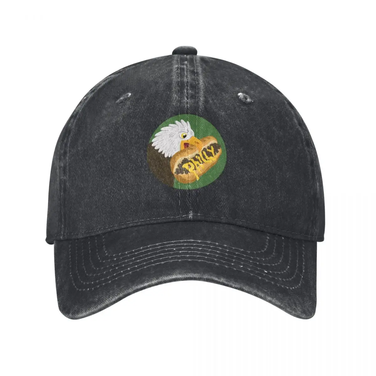 Philly Cheesesteak Eagle Baseball Cap Big Size Hat Golf Wear Sunhat Mens Tennis Women's