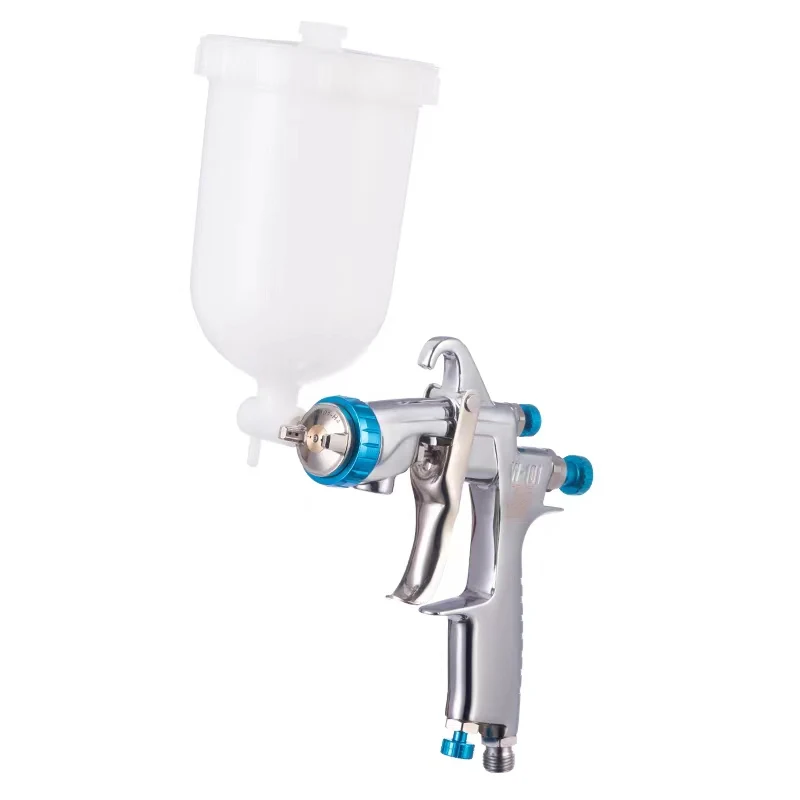 Японское качество W101 HVLP Гравитационный пистолет-распылитель W-101 Пистолет-распылитель 400CC Пластиковый металлический горшок Резервуар 0,8/1,0/1,3/1,5/1,8 мм