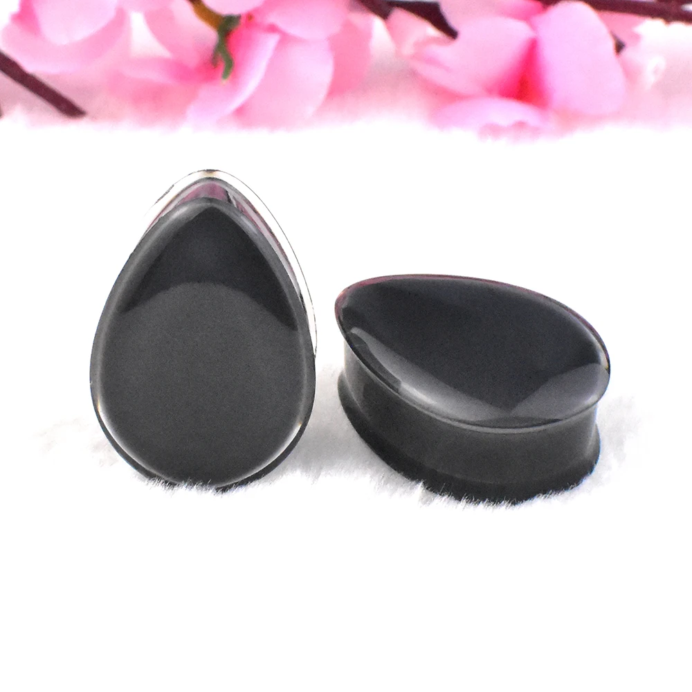 Water Drop Shape Acrylic Ear Tunnels Gauges and Plug Ear Expander Studs Stretching Ear Piercing Jewelry