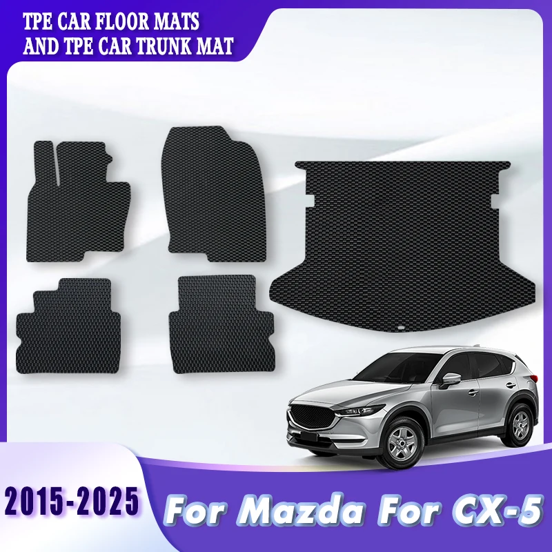 

TPE Car Floor Mats Trunk Carpets For Mazda CX-5 CX5 2025 2024 2023 2022 2021 2020 2019 2018 2017 2016 2015 Foot Auto Accessories