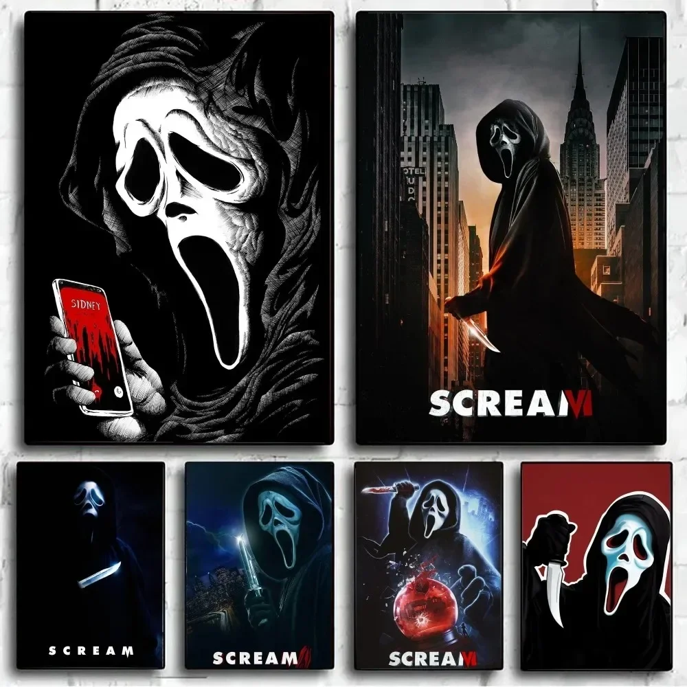 Póster de Horror Scream VI, pintura en lienzo, carteles e impresiones, imagen artística de pared para decoración de habitación, Cuadros