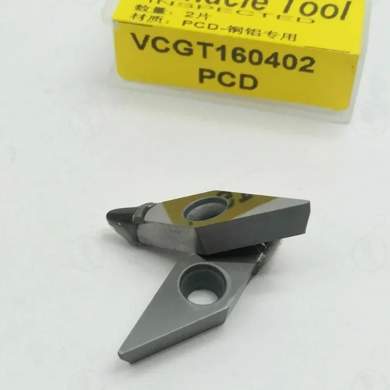 2pcs VCGT160402 PCD CNC Copper Polycrystalline Turning Inserts Set Standard Lathe Blades Aluminum Processing Tools Parts