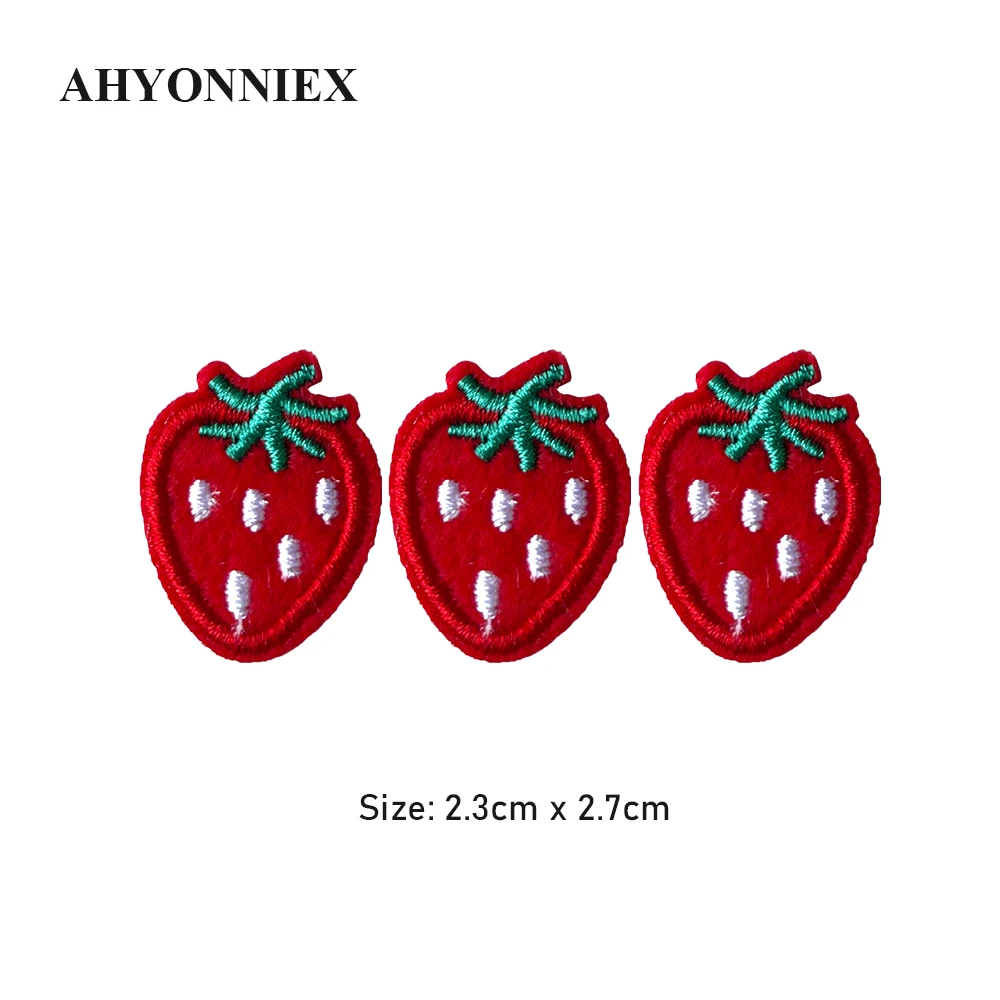 Cheap 10pcs Cute Embroidery Mini Strawberry Patches Iron on Applique for Jeans DIY Clothing Accessories