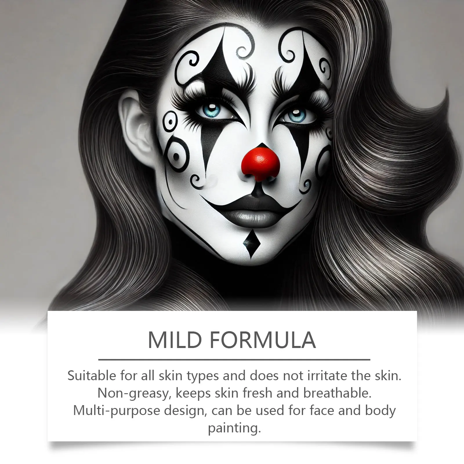 مجموعة عصا طلاء الجسم للهالوين: كريم أساس طلاء الجسم بتغطية كاملة، مكياج، طلاء وجه المهرج