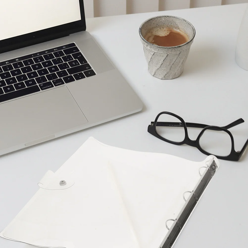 2 قطعة دفتر من البلاستيك الشفاف يغطي A4 سجل القصاصات قذيفة فضفاضة ورقة دفتر يغطي مكتب المدرسة الموثق #3