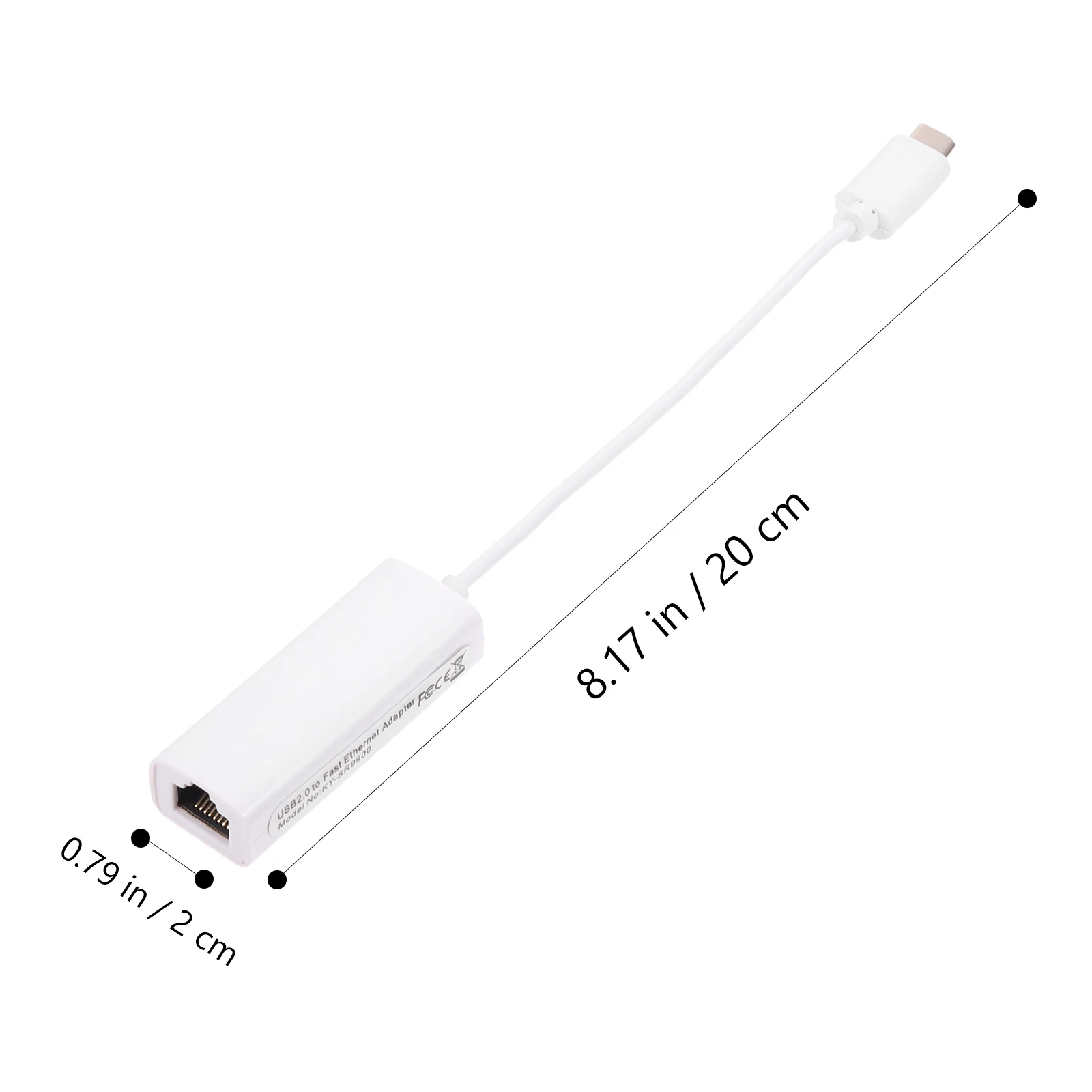 

USB-C to Ethernet Adapter 10 100Mbps Full Duplex Compact Portable Network Cable Converter Laptop Accessory ABS Material