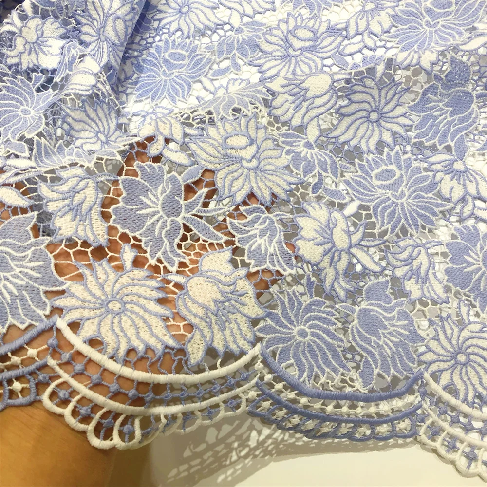 Neuer Stil Afrika Spitzenstoff 2026 Hochwertige Spitze Wasserlösliche Bestickte Modische Weiche Spitze 5 Yards – Detail 11