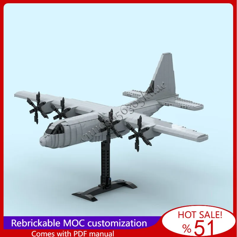 

1609PCS C-130-J Super Hercules Transport Aircraft Model Building Blocks Set Creative Assembly Display Toys Adults Birthday Gifts