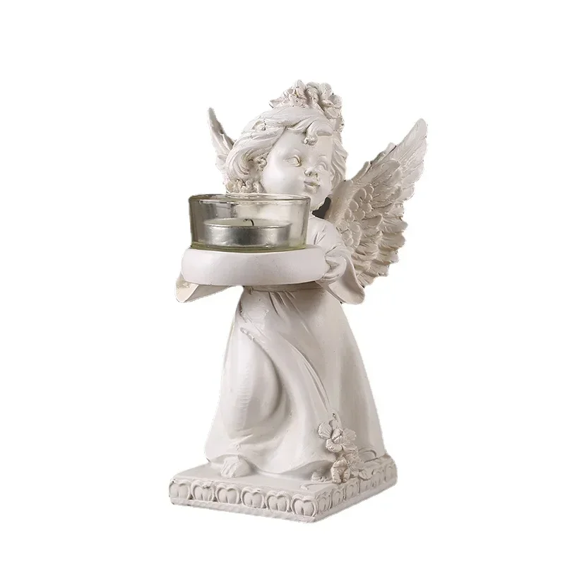 Nordic Style Retro Angel Decorative Ornaments French Romantic Candlelight Dinner Living Room Tabletop Decoration Candle Holders