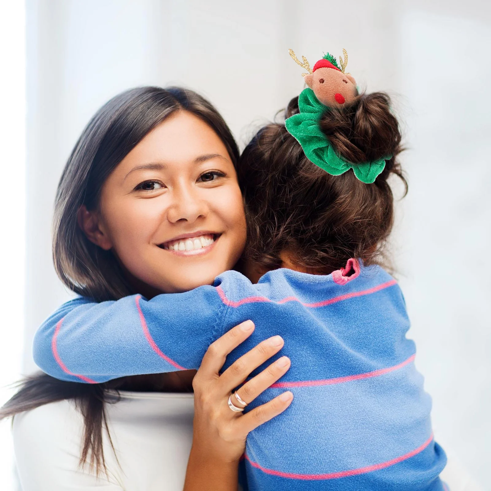 

9Pcs Festive Hair Scrunchies Christmas Theme Hair Bands for Soft Stretchy Ponytail Holders Holiday Gifts