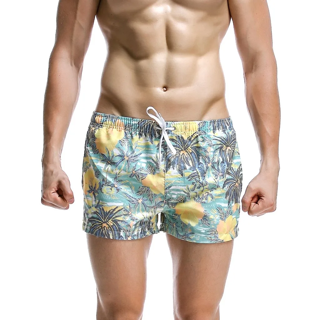 Drawstring Men'S Beach Casual Printing Fashion Shorts Belt Loose Pants Pocket Men'S Pants Man Bathing Suit Man Swimming Shorts