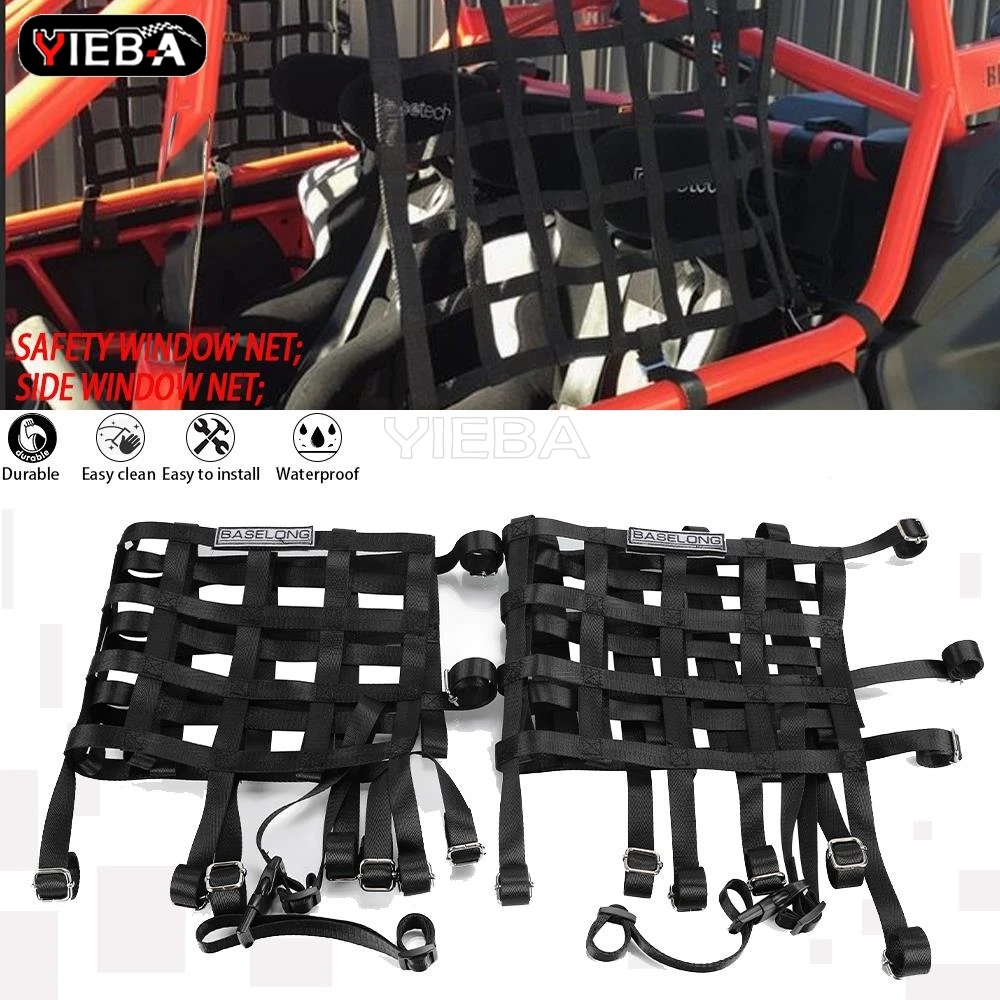 2026 UTV Right & Left Window Net For Can-Am Maverick X3 2017-2023 Window Shade Shield Roll Cage Door Scratch Prevention Mesh Net