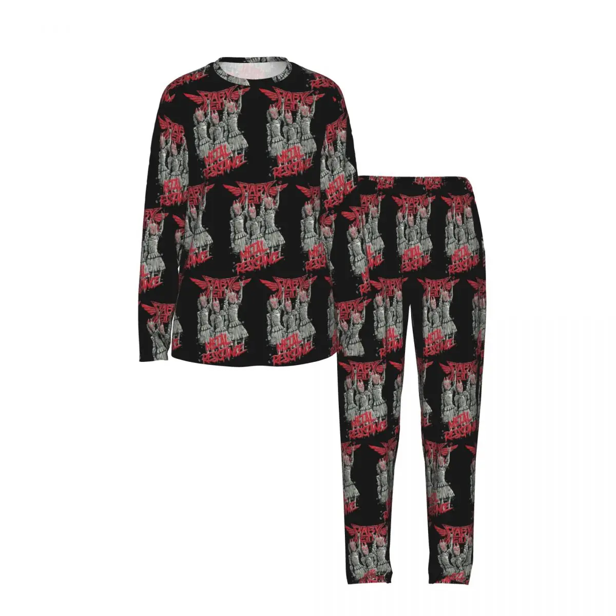 Rocket Babymetal Merch Round Neck Long Sleeve Nightgowns for Sleeping Sleepshirts Women Loose Pajama Set Long Pants