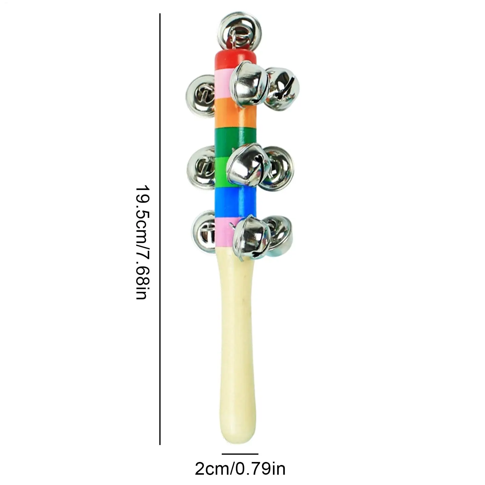 カラフルなレインボーハンドヘルドベルスティック木製楽器ディスカッション音楽玩具幼児向けゲームギフト