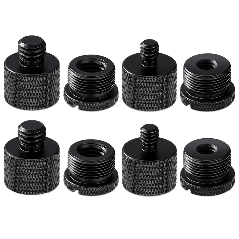 RISE-8Pcs Mic Stand Thread Adapter Set,5/8 Female To 3/8 Male And 3/8 Female To 5/8 Male Screw Adapter Thread