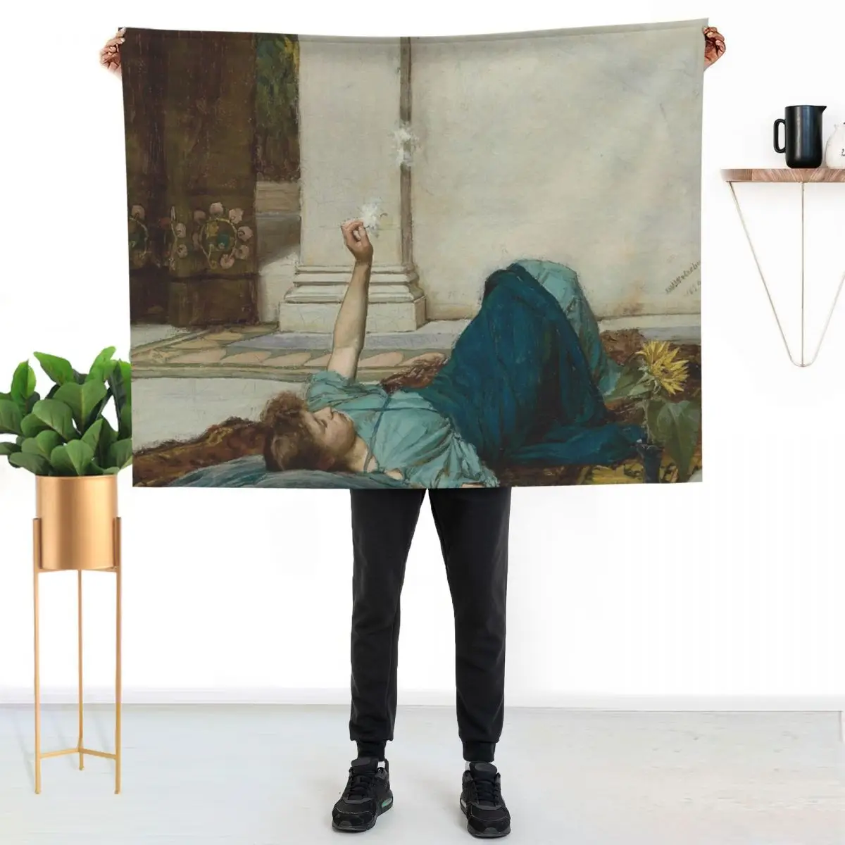 

Dolce Far Niente (1879) By John William Waterhouse Throw Blanket Warm Napping Blanket for Office Couch Bed