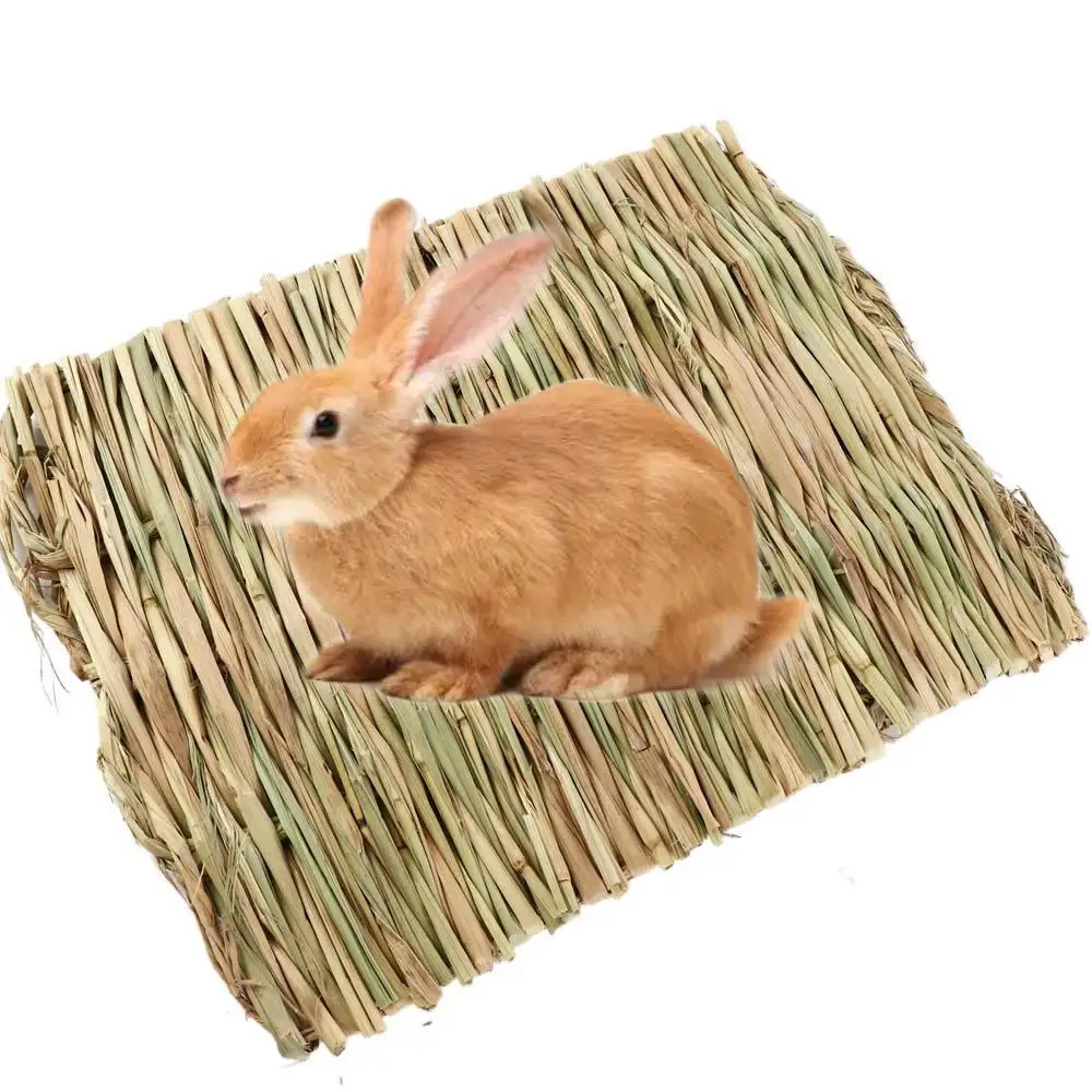 Pet Accessories Household for Small Animal Bunny Straw Rabbit Grass Chew Mat Pet Cage Pad Grass Mat Hamster Sleeping Bed