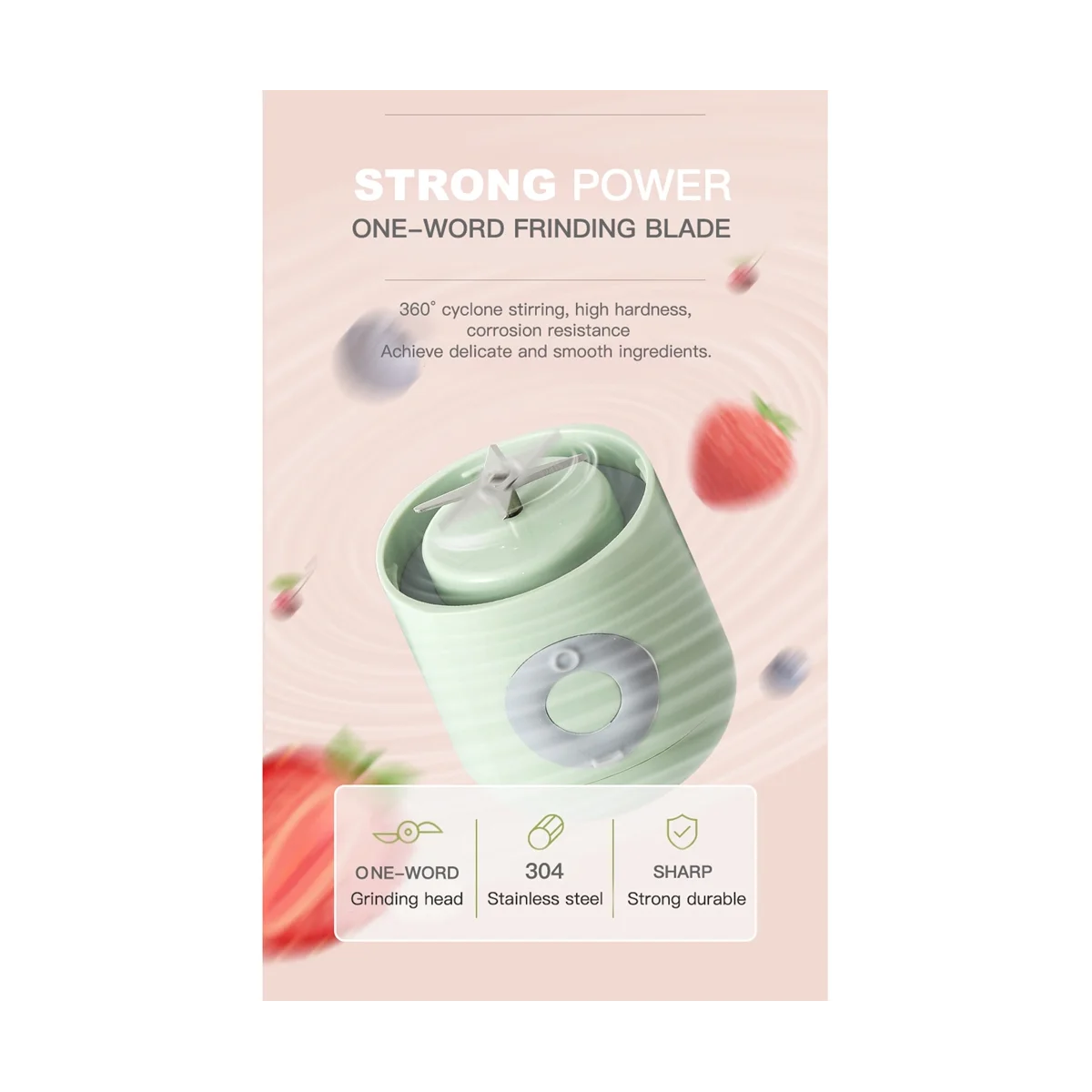 Mini espremedor elétrico USB para frutas e legumes, liquidificador portátil, máquina-C, portátil, 6 cortador, 500ml