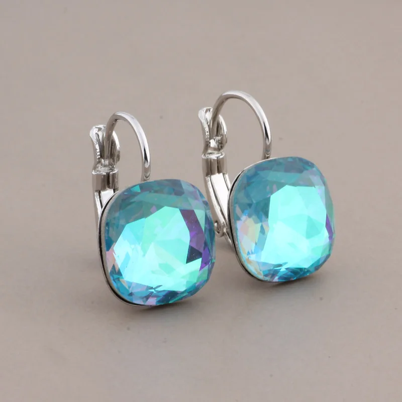 New Unique Glass Drop Earrings for Women Fashion 585 Rose Gold Color Bridal Elegant Wedding Daily Fashion Earrings 2024 Luxury
