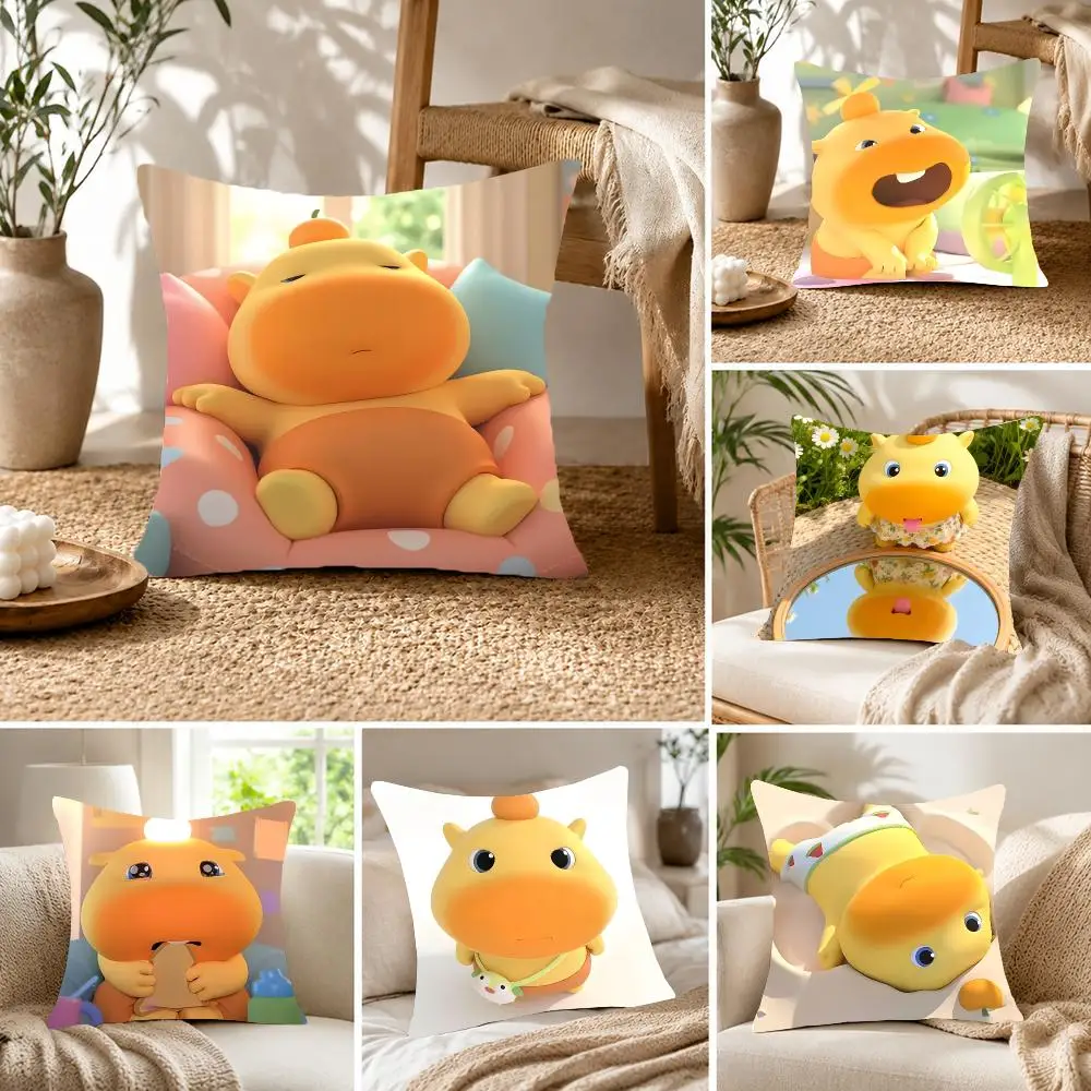 Chill animal Capybara Cushion Cover Fluffy velvet Nordic style plush Living room sofa decorative