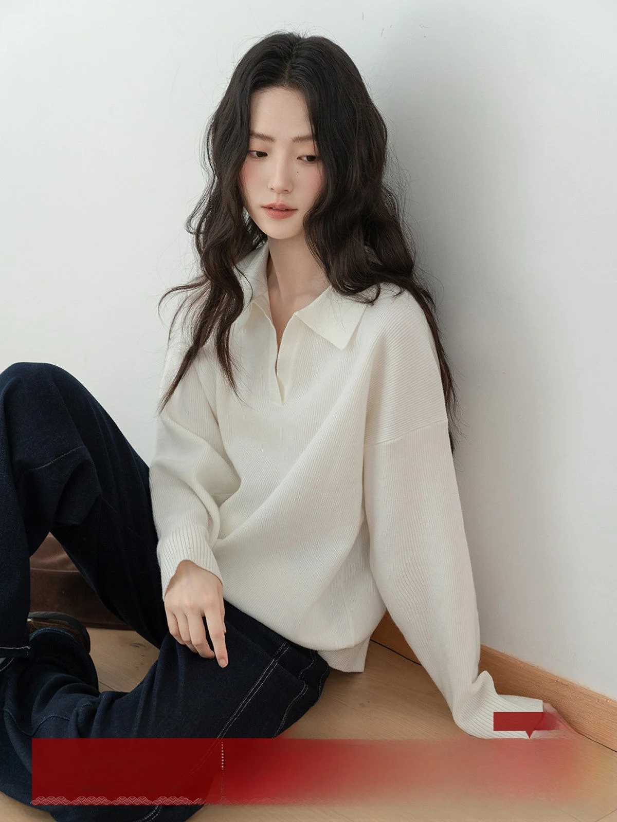 

MoZao женский вязаный свитер с v-образным вырезом, свободная внутренняя одежда, осень-зима, новый утягивающий базовый слой, топ