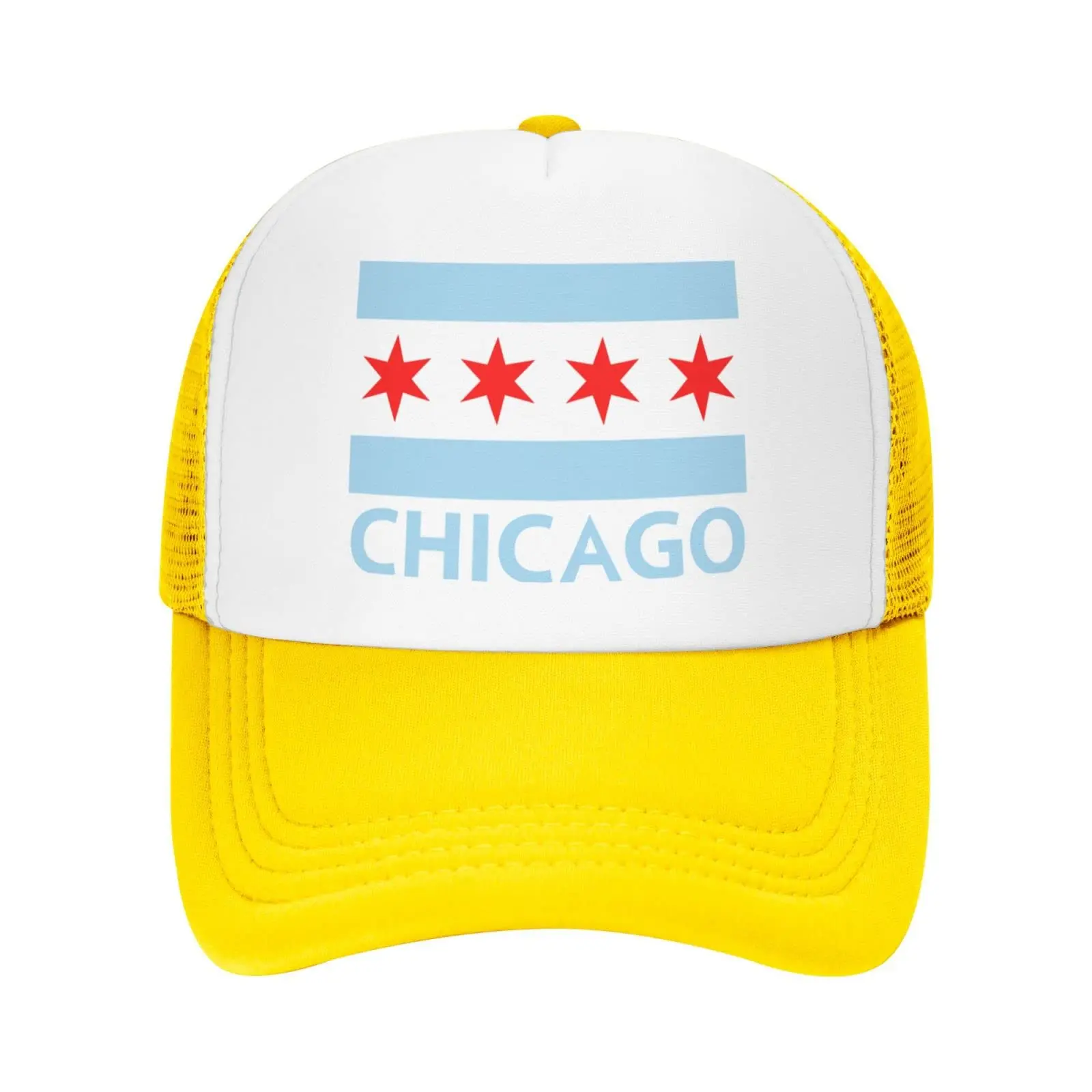 

Chicago City Flag Hat Adult Mesh Breathable Baseball Cap Outdoor Sports Baseball Cap Fashion Adult Snapback Cap