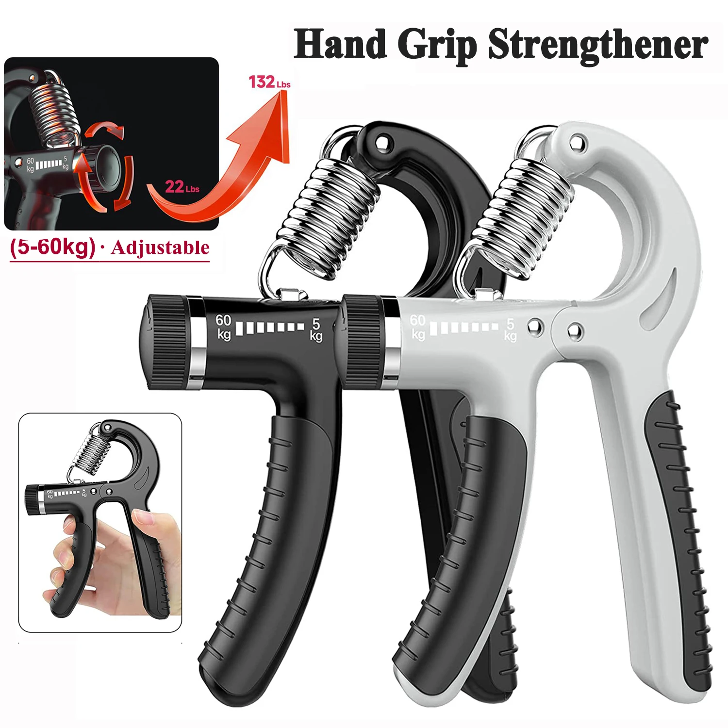 

Grip Strength Trainer for Hand Grip Strengthener Adjustable Resistance Silicone Finger Forearm Exerciser for Hand Rehabilitation