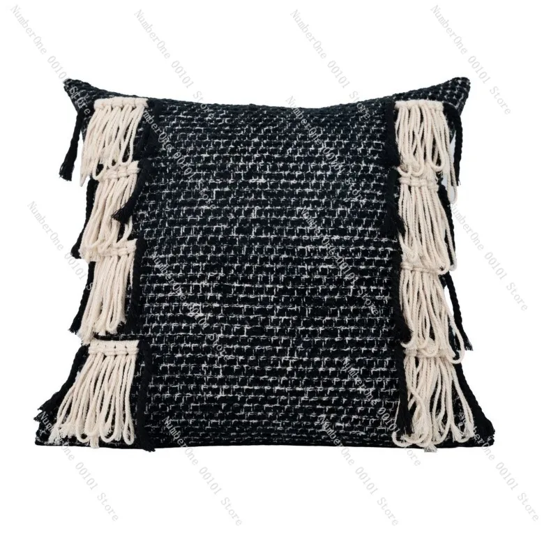 Elegant Vintage Coffee Brown Throw Pillow Wabi Sabi Decorative Cushion for Living Room Sofa Hotel Model Room Bedroom Headboard