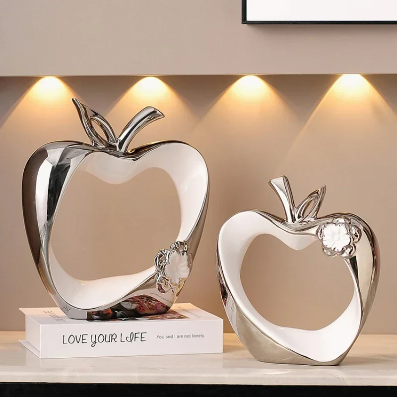 1pc Ceramic Apple Ornament Living room home decoration Entrance desktop decoration Feng Shui Accessories Housewarming gift