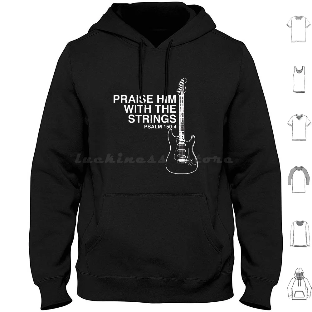 Praise Him Christian Guitar Player Distressed Hoodie cotton Long Sleeve Praise Him Christian Guitar Player Distressed