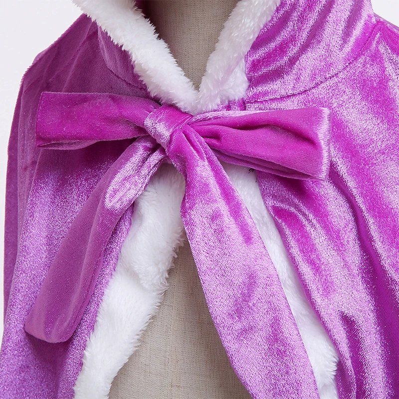 Winter Girls Velvet Princess Long Cloak Christmas Birthday Party Fancy Fairy Cute Cape Kids Floor Length Corduroy Hooded Shawl