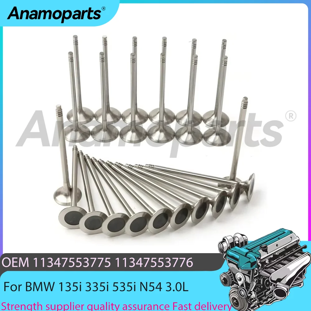 

Engine Intake & Exhaust Valves Fit 3.0T L6 For BMW 135i 335i 535i 740i Z4 E90 E92 E88 E60 E71 N54 N55 11347573840 3.0T 2006-2016