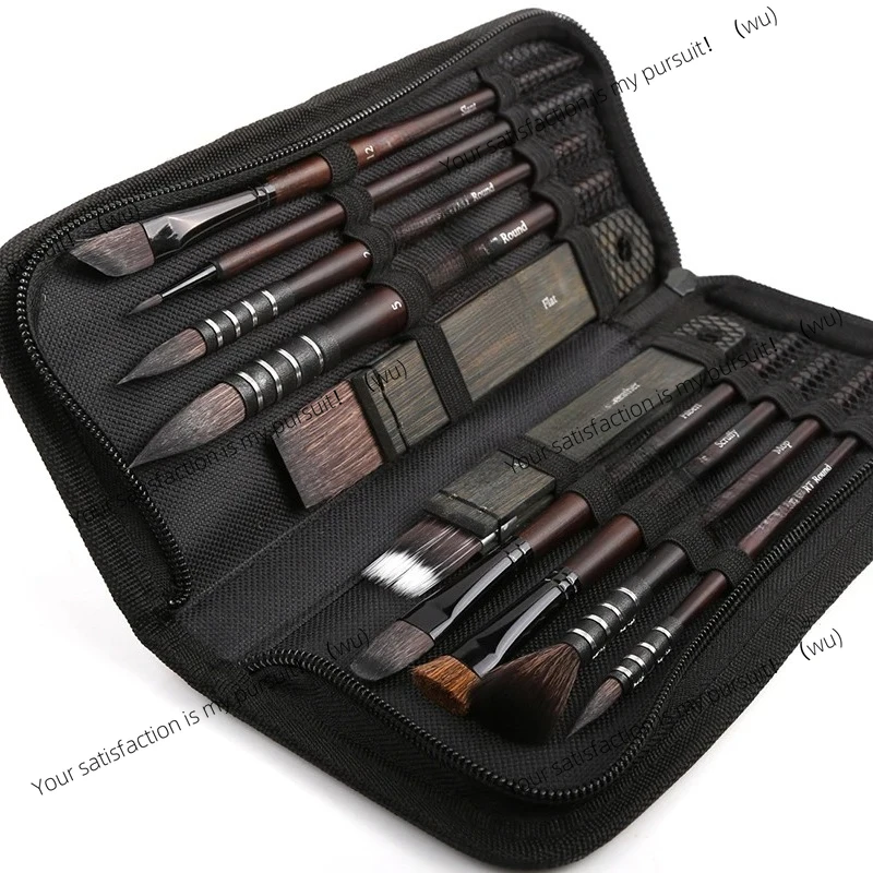 

10 Pcs Watercolor Painting Brush Set Mop Organic Blue Squirrel Horse Hair Paintbrush Multi-Function Acrylic Art Supplies