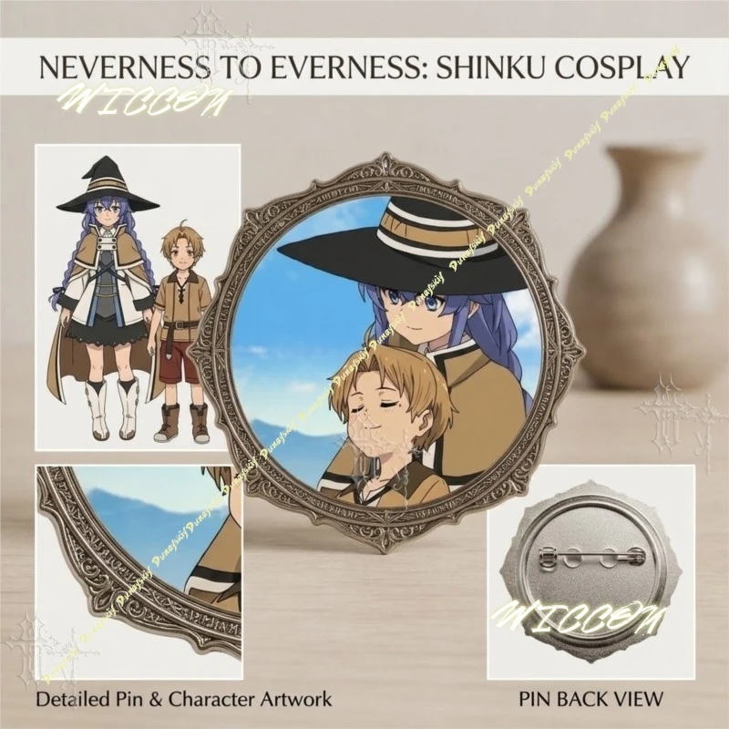​​Anime Mushoku Tensei Jobless Reincarnation Character Badge Button Pin Comic Con Collectible Souvenir Tin Brooch Accessories​