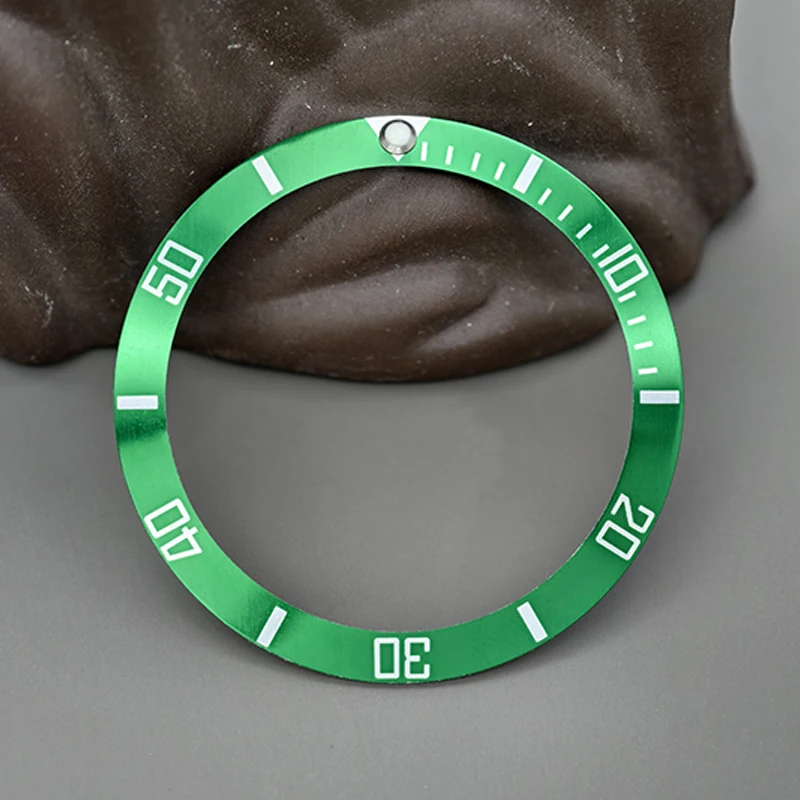 37.5mm Beveled Aluminum Watch Bezel NH35 Case Ring Fits Submariner NH35 NH36 Diving Case Bezel Ring Men Watch Parts Replace