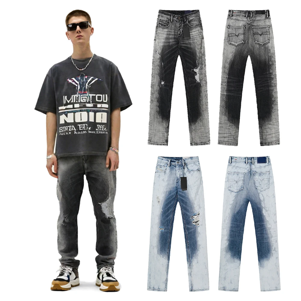 

Джинсы Y2K в уличном стиле, облегающие, с эффектом потертости, в стиле хип-хоп, из плотного хлопка, повседневные, винтажные, скинни