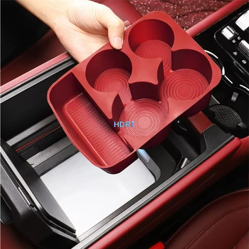 For GWM Tank 400 2026 + Car Style Center Console Refrigerator Storage Box Fridge Dust Proof Pad Water Cup Holder Organizer Cover