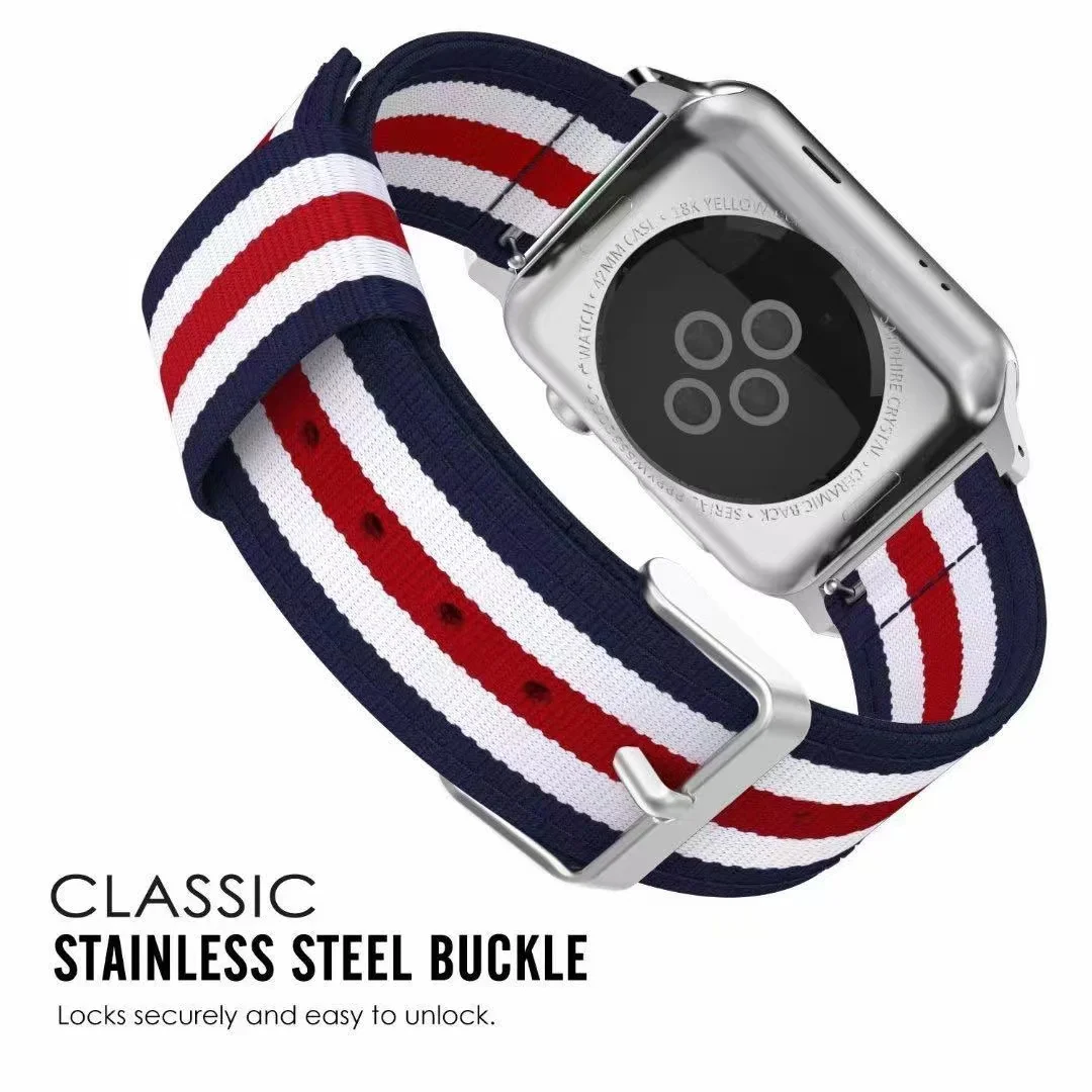 Nylon Canvas Strap For Apple Watch Ultra 8 7 45mm 41mm 44mm 42mm 40mm 49mm Fabric Bracelet Loop Wristband iWatch 6 5 4 3 SE Band