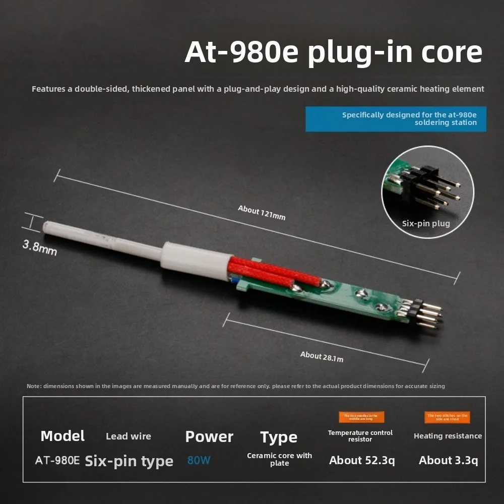 

High Quality 50W 24V 936 Heating Element High-frequency 969A 203H High-power 1321 1322 1323 Soldering Iron Ceramic Heater Core