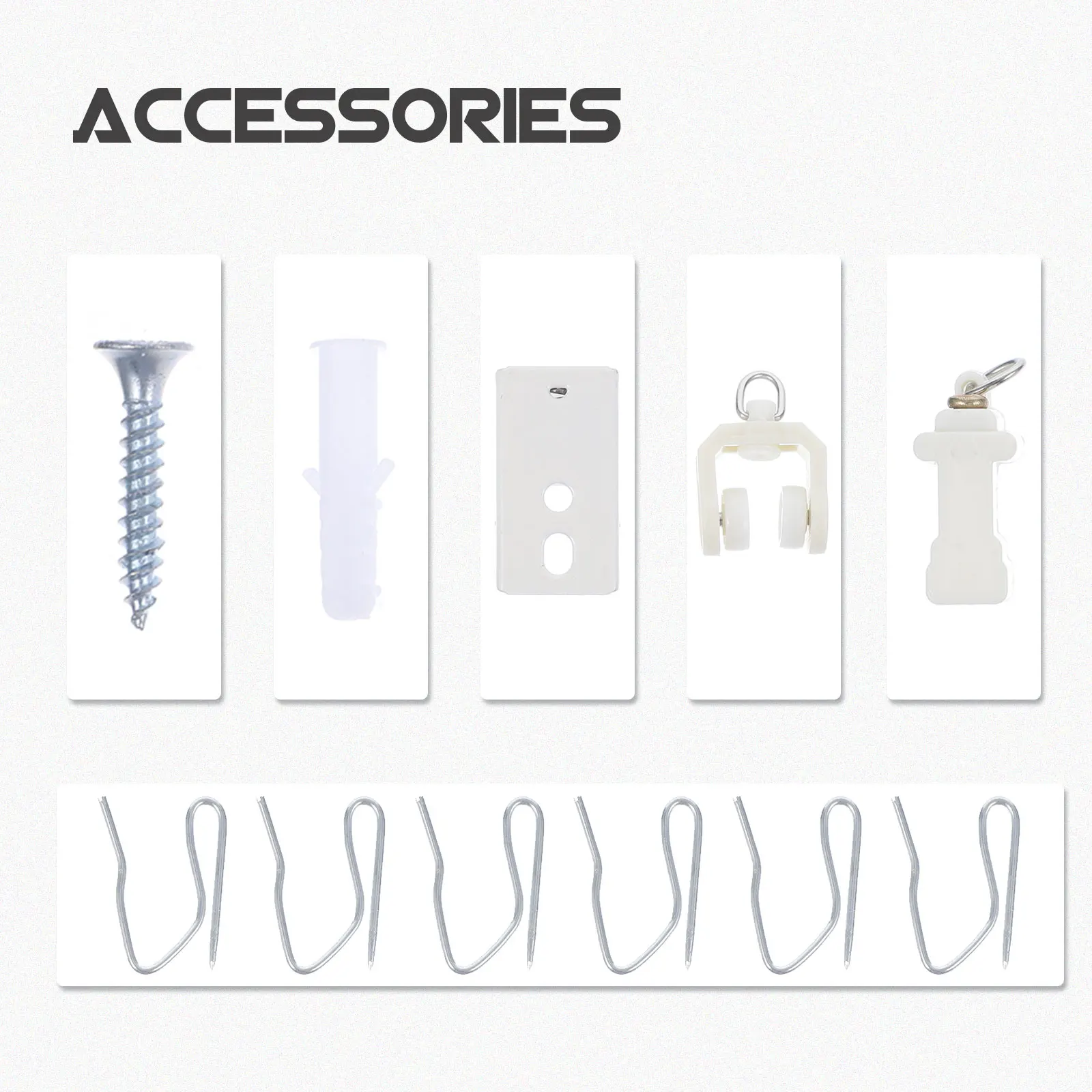 

1Set Curtain Track Flexible Bendable Ceiling Mount Curtain Rail Kit Smooth Slider Noise Reduction Ceiling Track for Curtains