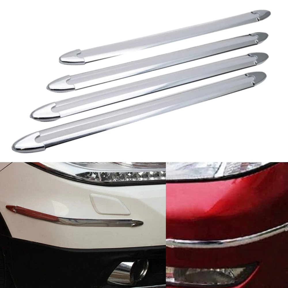 

4pcs Universal Car Bumper Rubber Trim Protector Guard Strip Anti-Rubbing Scraping Bumper Crash Styling Moldings