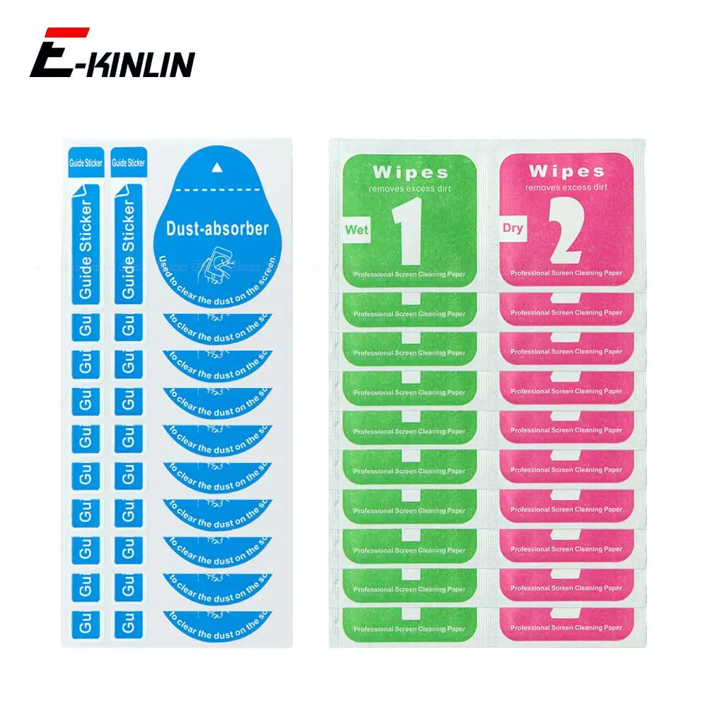 Cloth Dedust Clean Paper Dust Absorber Wipes Screen Guide Sticker Wet Dry For iPhone Android Phone Mobile Phone Tempered Glass