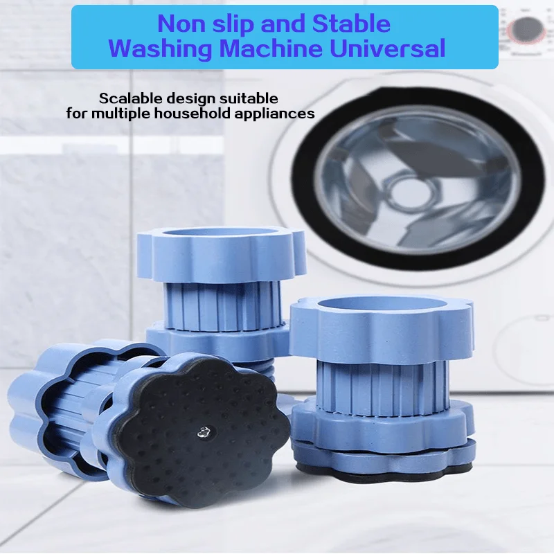 Eary Adjustable Movable Furniture Chair Leg Furniture Foot Pads with 5 Wheel Rollers Washing Machine Riser Bed Sofa Booster