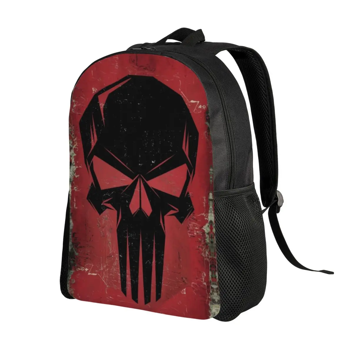 Customized Punisher Skull Symbol Backpack Men Women Basic Bookbag for School College Trendy Superhero Bags