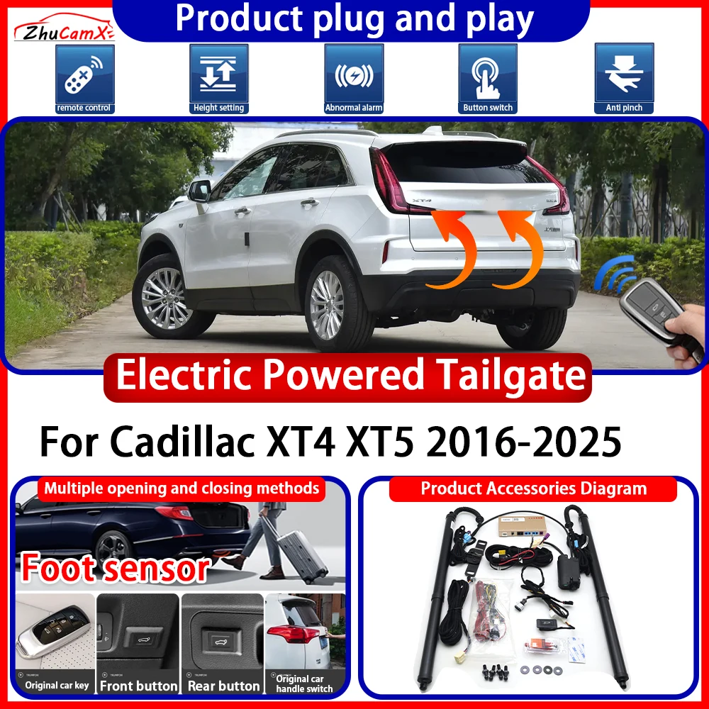 ZhuCamX Electric Powered Tailgate for Cadillac XT4 XT5 2016-2025 System suite anti pinch Smart Intelligent Control Gate Lift Kit