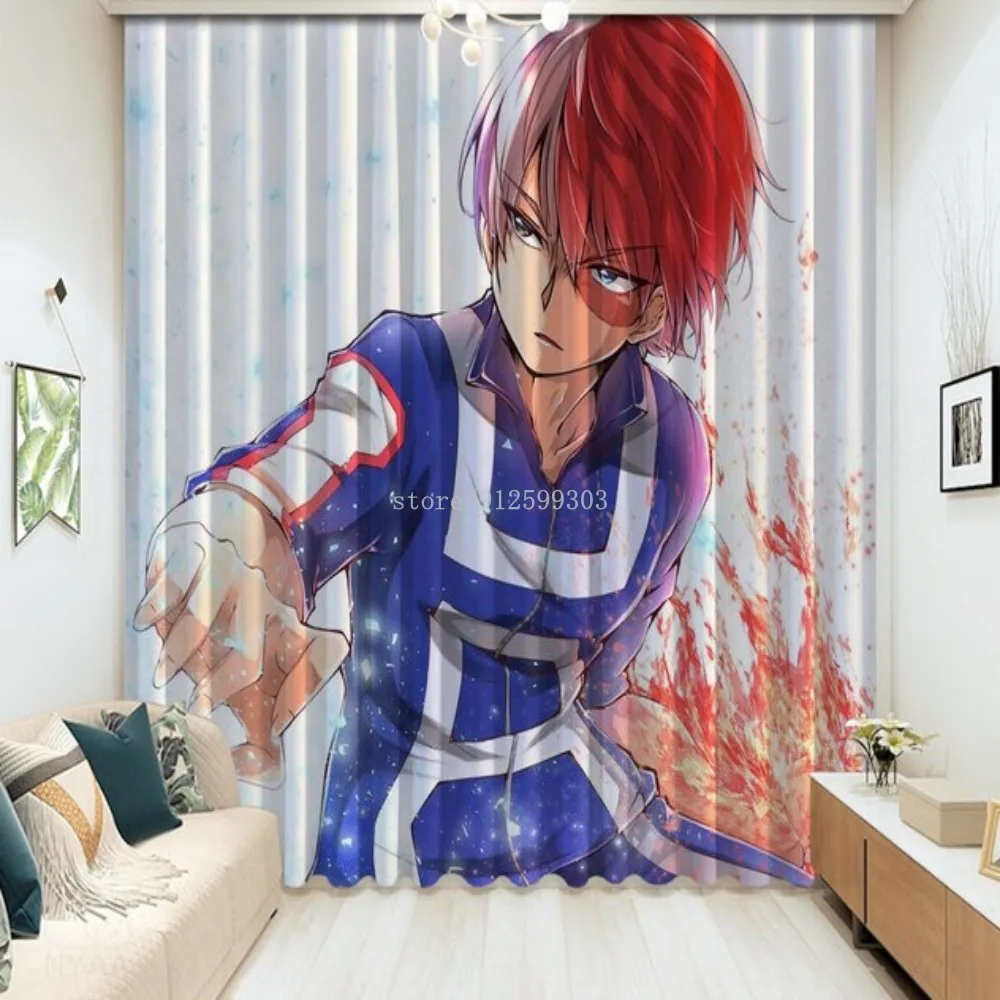 Sexy Naked 3D Window Curtain Deco Bedroom Kids Boy My Hero Academia Print Curtain For Bathroom Anime Kitchen Blackout Curtains