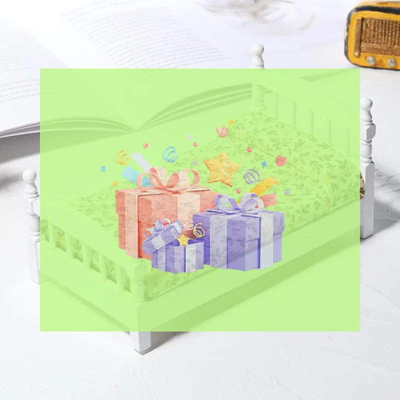 1:12 casa de bonecas em miniatura cama de brinquedo branca móveis quarto cama de casa de boneca