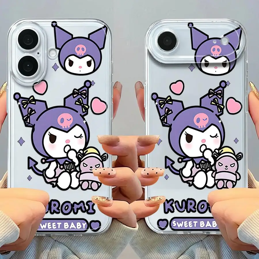 Soft Phone Cover Case for iPhone 17 Pro Max 16 XS Max 12 Mini 17e 11 13 Pro Air 15 14 Plus XR Sanrio Cute Kuromi
